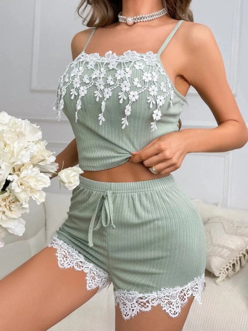 Women's Sexy Lingerie Lace Babydoll Bra Thong Set Sleepwear Underwear Nightwear